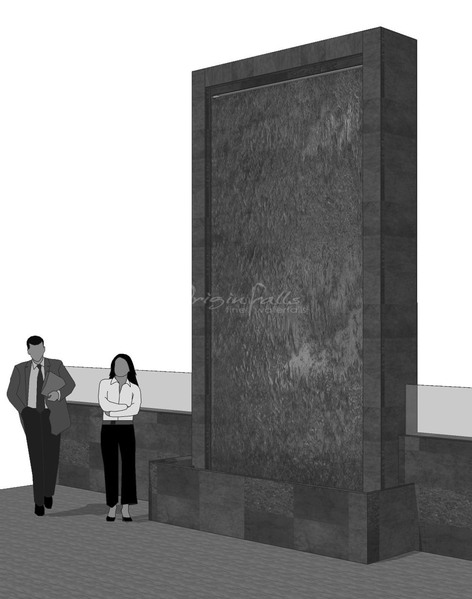 large scale custom indoor waterfalls and water features